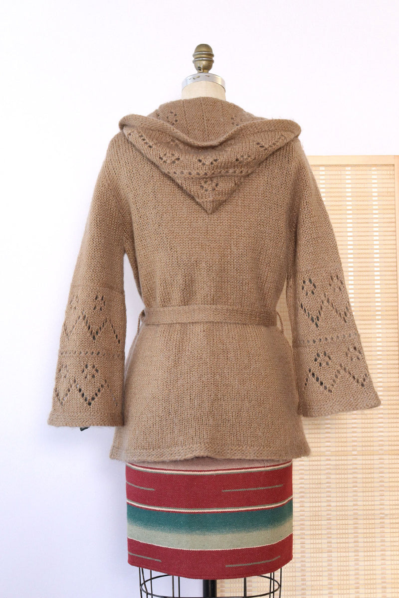 Mohair Mushroom Hooded Cardigan M