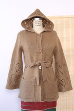 Mohair Mushroom Hooded Cardigan M