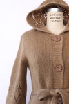 Mohair Mushroom Hooded Cardigan M