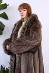 Madison Ave Raccoon Fur Coat M