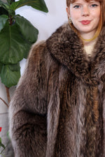 Madison Ave Raccoon Fur Coat M