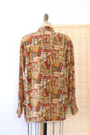 Silk Library Print Shirt M/L