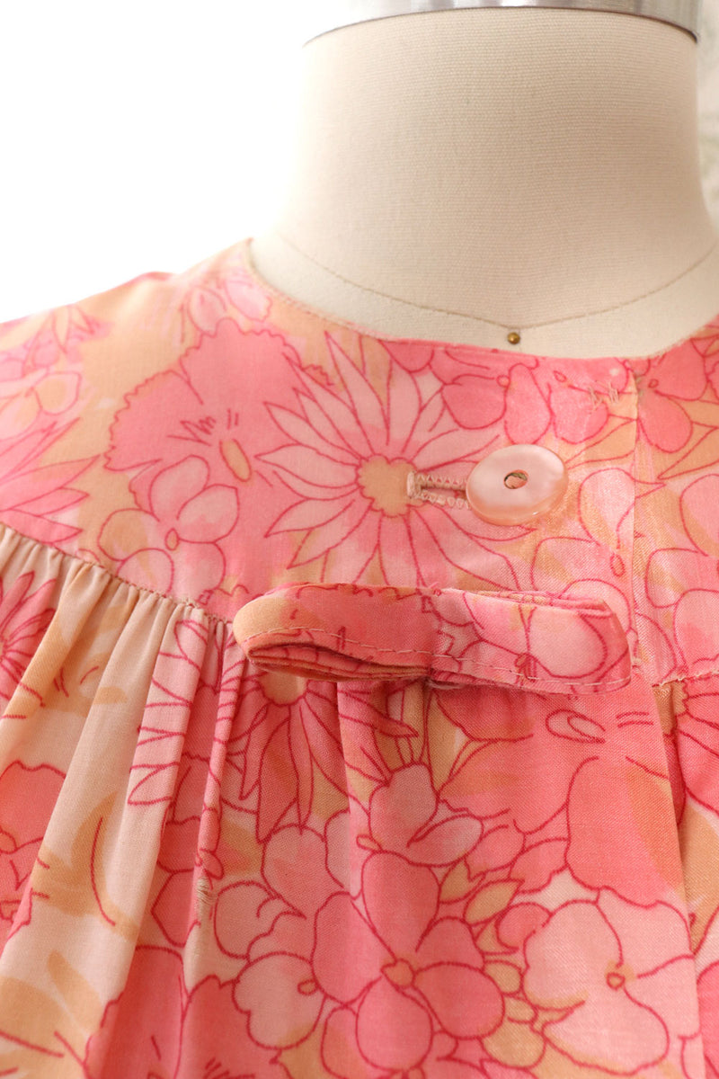 Cherry Blossom Satin Duster Dress M/L