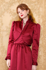 Bordeaux Satin Bolero XS-S/M