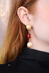 Ruby Pearl Drop Earrings