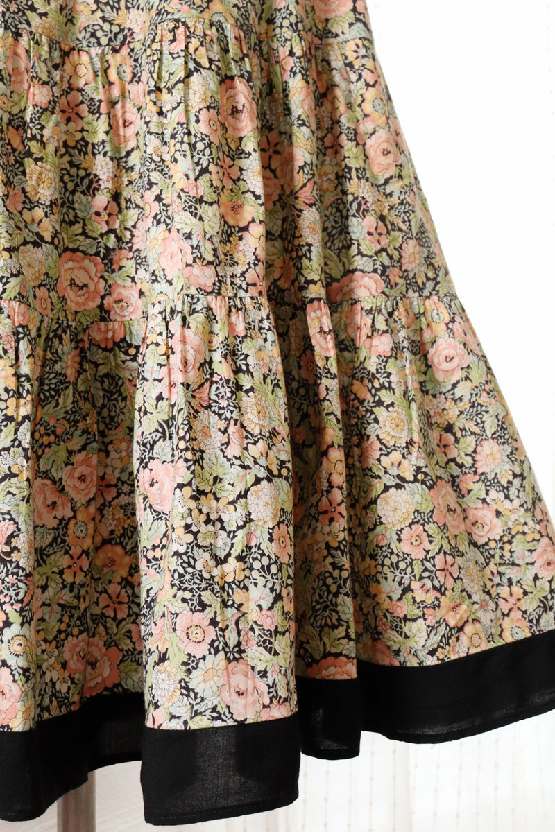 Art Nouveau Floral Peasant Skirt S