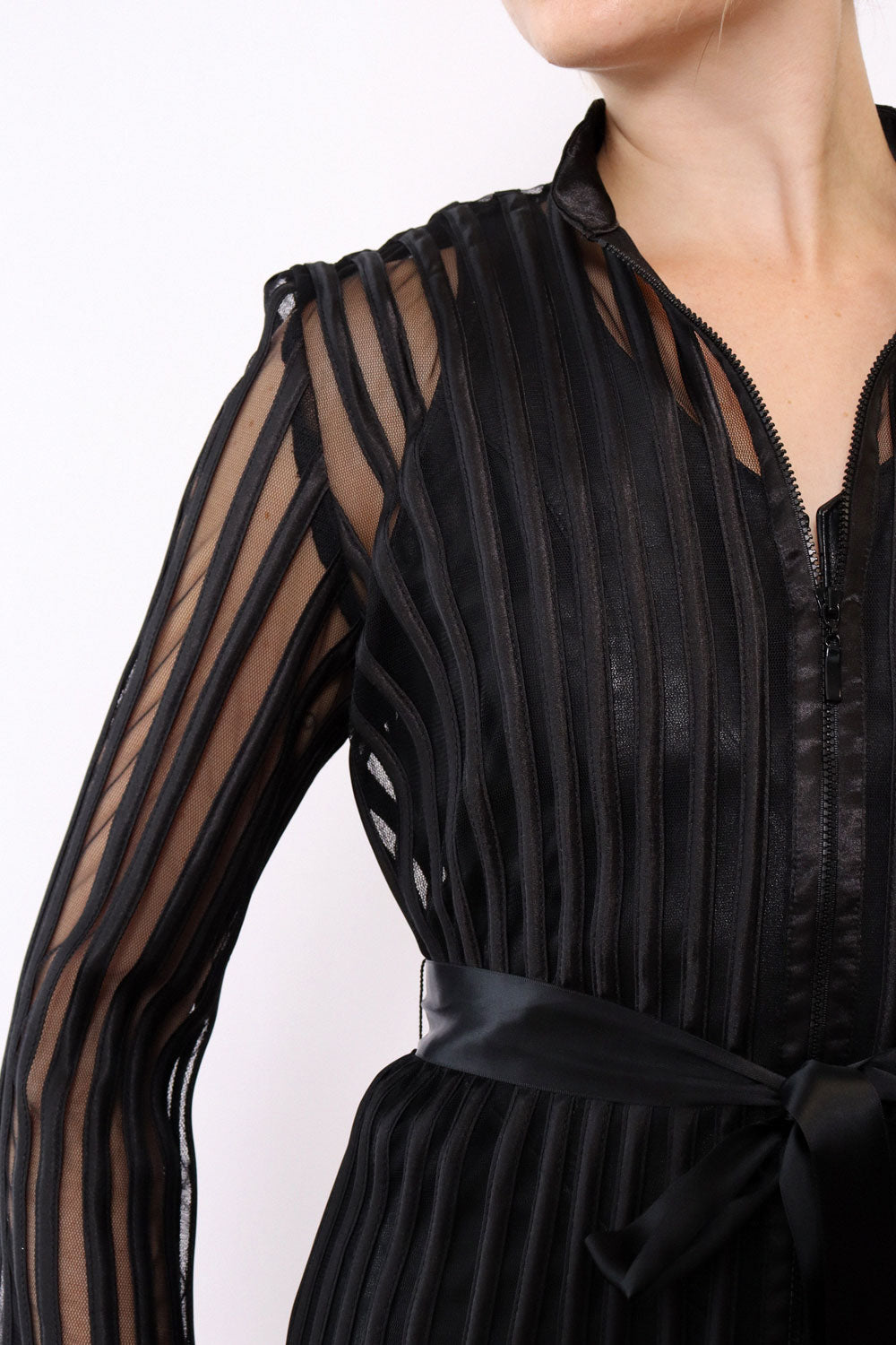 Matrix Sheer Satin Stripe Jacket S