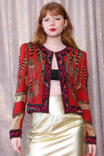 Kazar Beaded Silk Tassel Jacket S/M