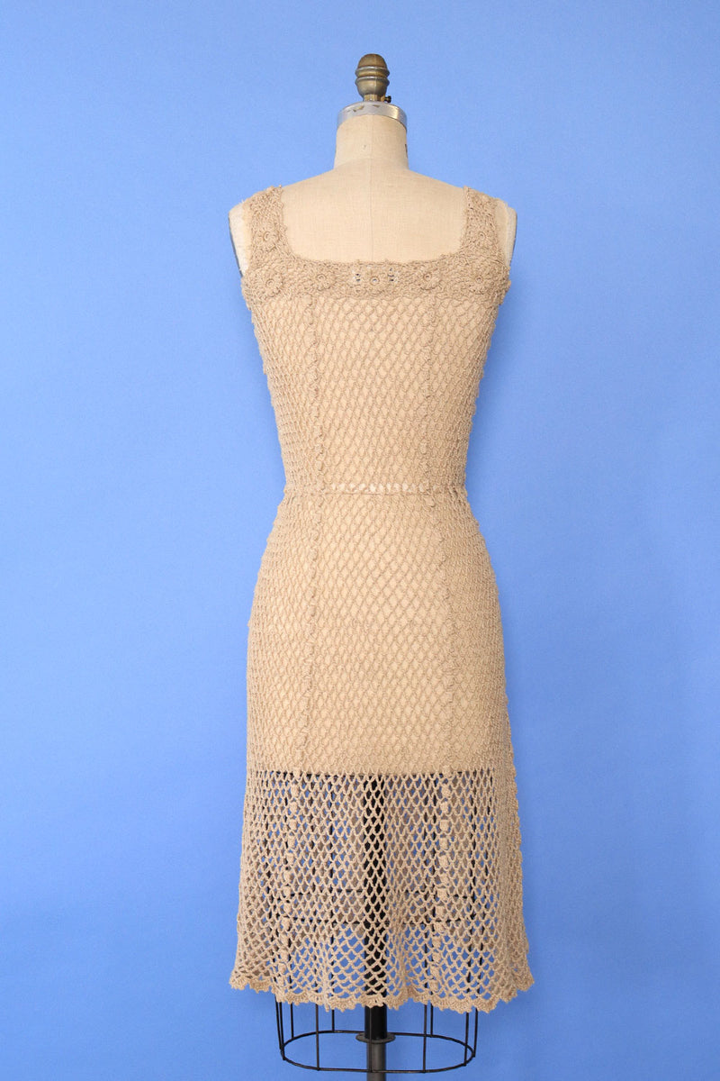 Ecru Crochet Tank Dress XS-M