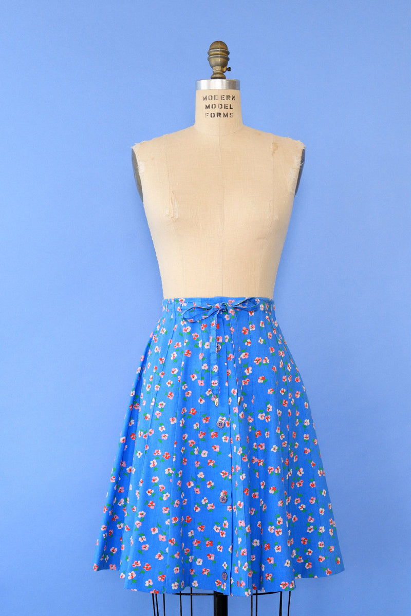 Pansy Print Skirt and Bandana XS/S