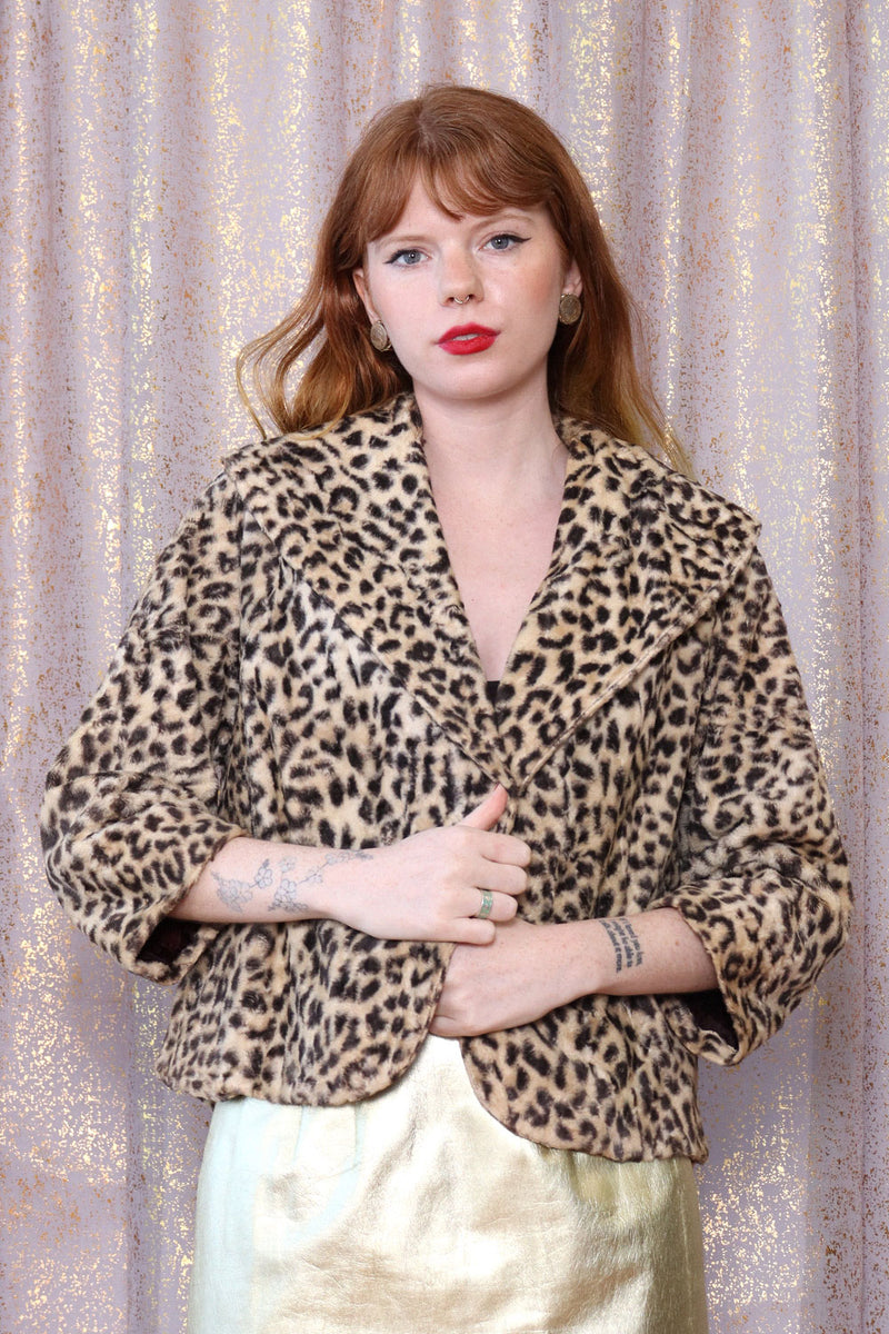 Leopard Faux Fur Jacket XS-M