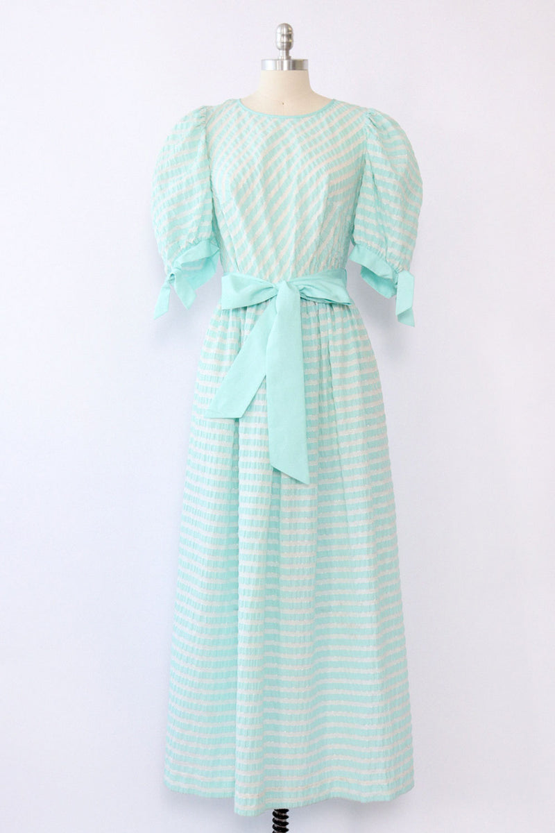 Seafoam Striped Princess Dress L/XL