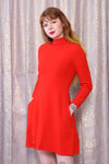 Tomato Red Wool Crepe Mini Dress XS/S