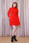 Tomato Red Wool Crepe Mini Dress XS/S