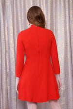 Tomato Red Wool Crepe Mini Dress XS/S