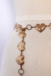 Rosy Gold Heart Chain Belt 25-43"