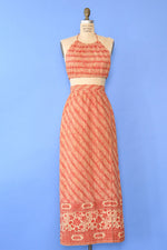 Batik Halter and Wrap Skirt Ensemble XS-M