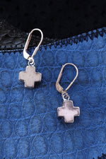 Sterling Dangly Cross Earrings