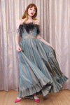 Pewter Victor Costa Feather Gown S