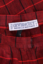 Givenchy Red Plaid Trousers XS