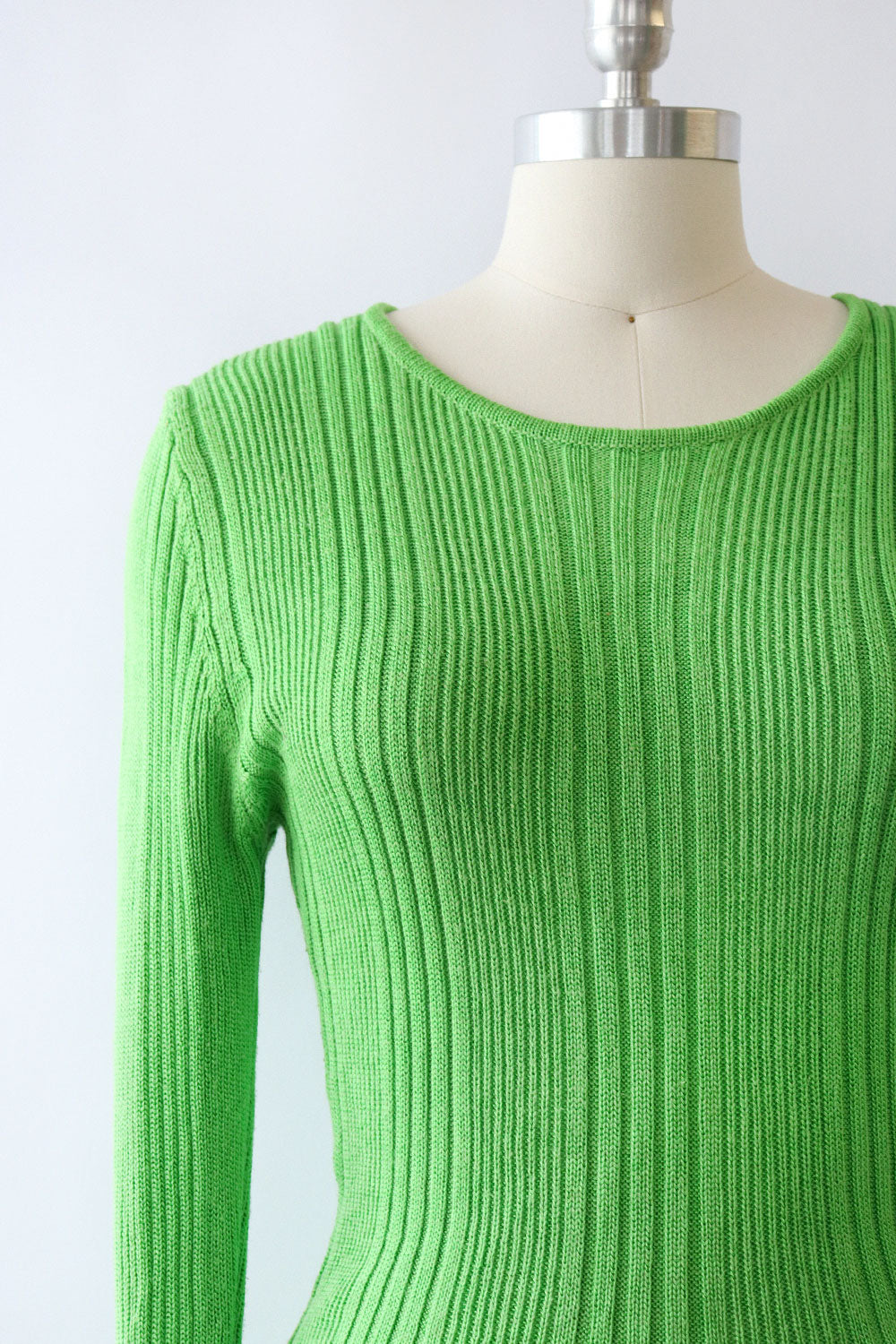 Key Lime Ribbed Knit Maxi Bodycon M