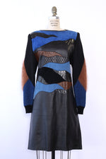 Mixed Media Leather Sweater Dress M/L