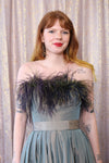 Pewter Victor Costa Feather Gown S