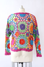 Radial Rainbow Crochet Cardigan S-L