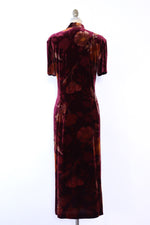 Jewel Velvet Floral Dress L