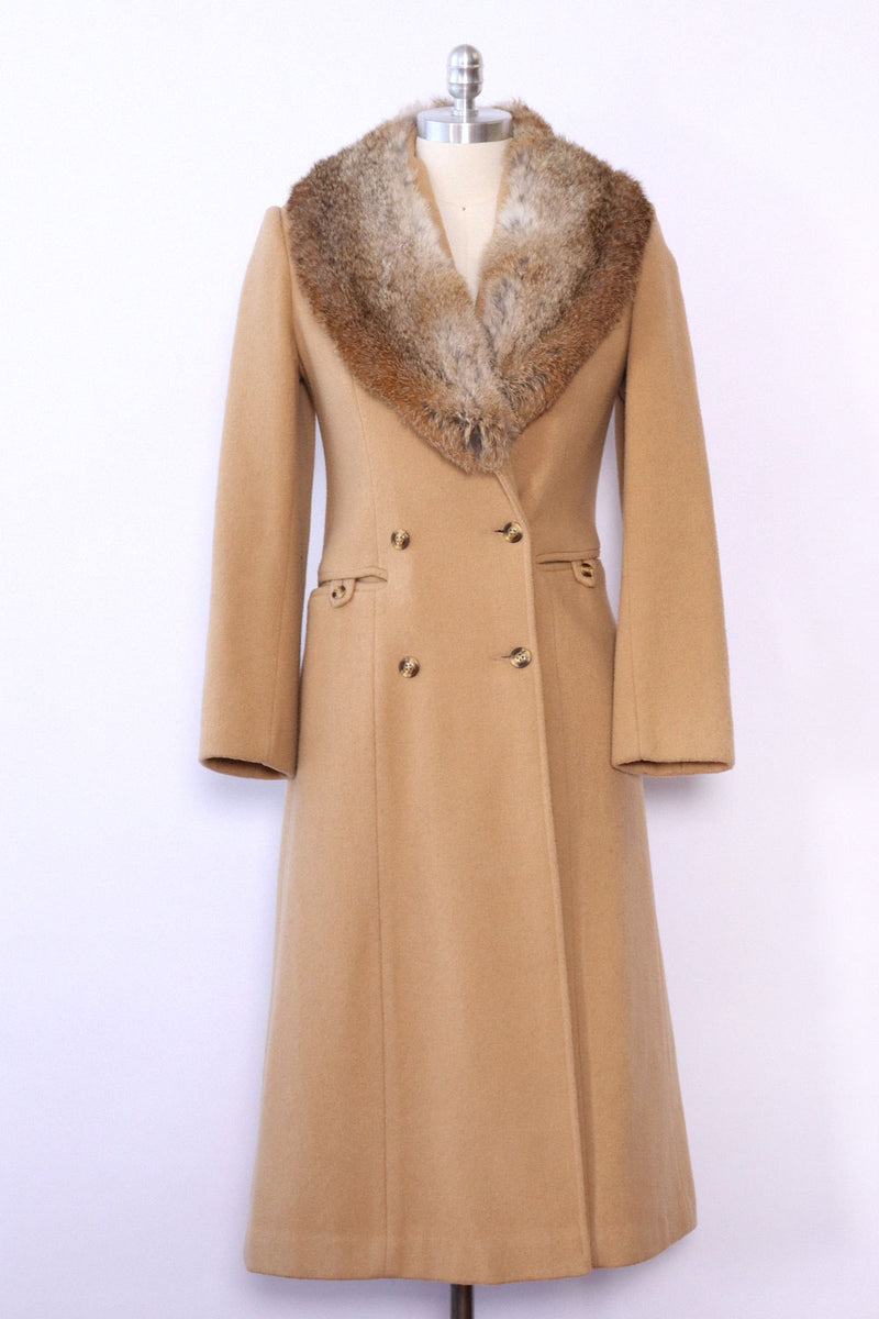 Camel Fur Collar Coat XS/S