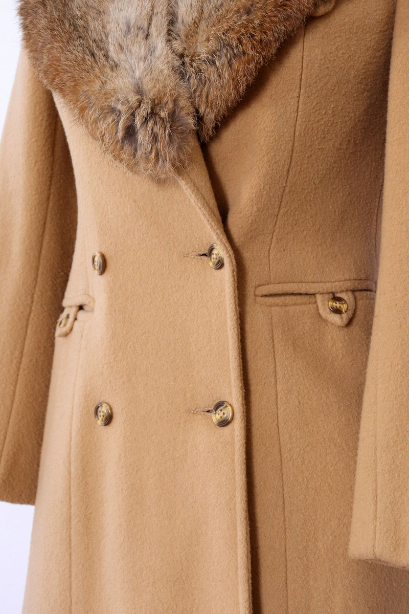 Camel Fur Collar Coat XS/S