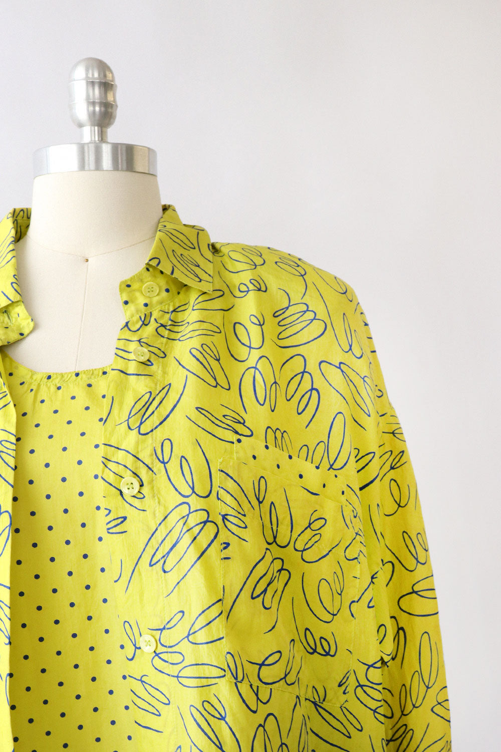 Squiggly Chartreuse Silk Set M