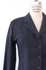 Charcoal Pinstripe Blazer Dress XS