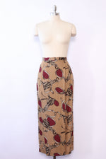 Equestrian Print Tea Wrap Skirt M