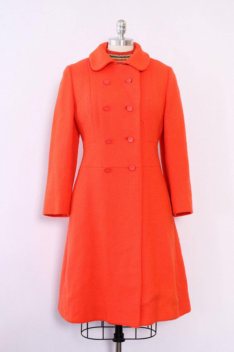 Techno Tangerine Tweed Coat M-M/L