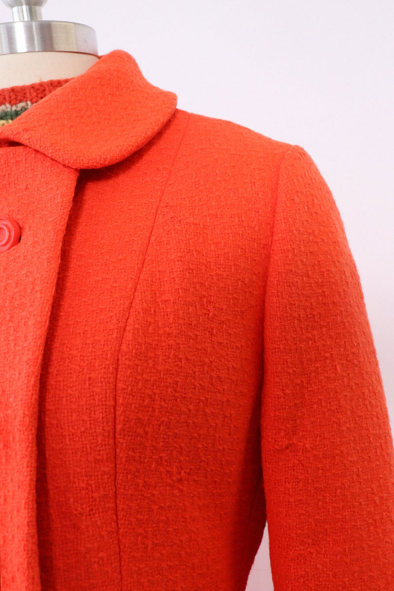 Techno Tangerine Tweed Coat M-M/L