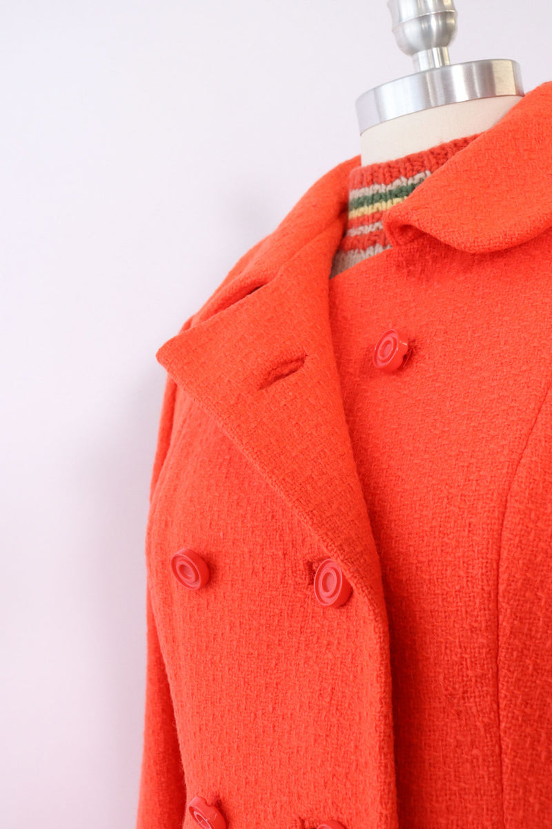 Techno Tangerine Tweed Coat M-M/L