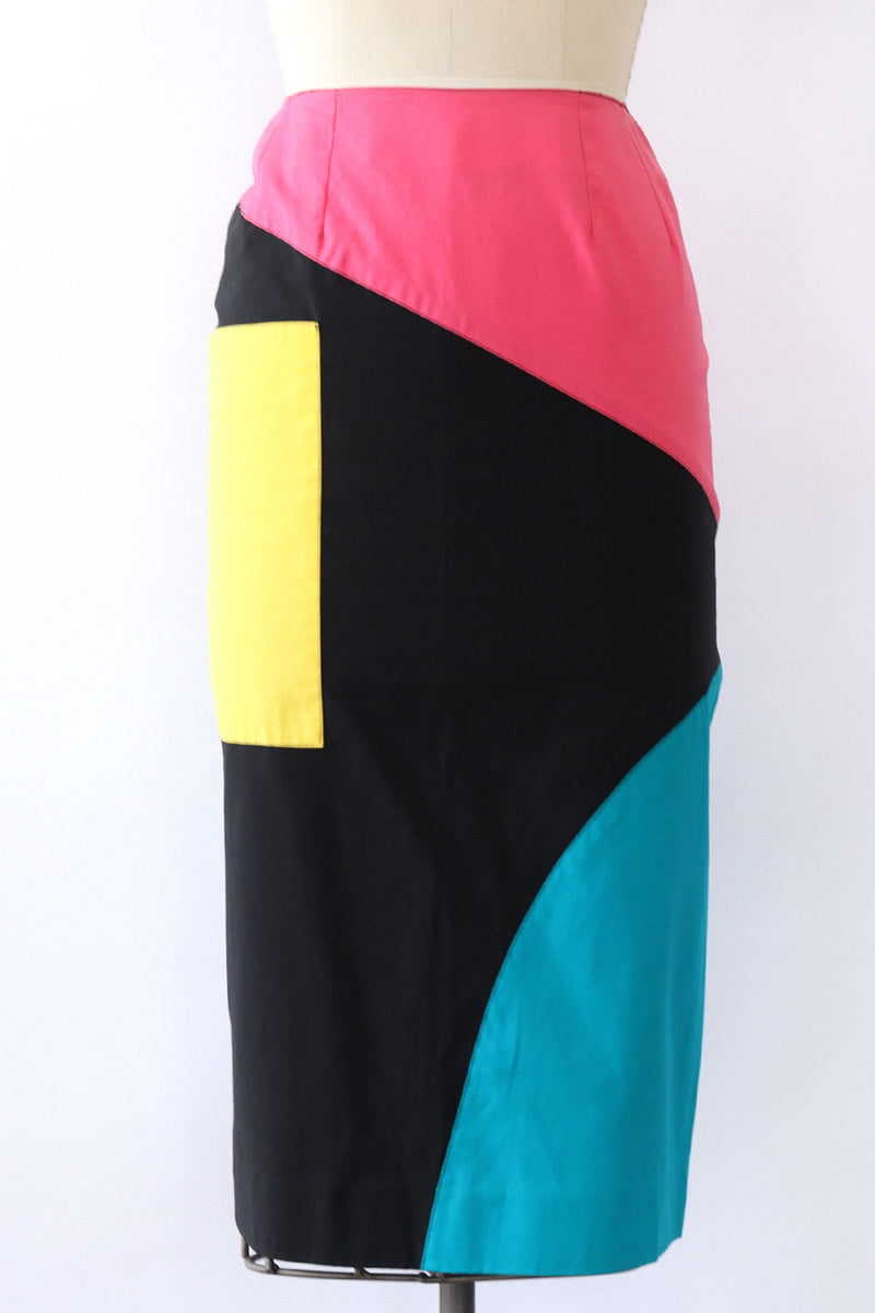 Guy Laroche Colorblocked Pencil Skirt XS