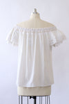 Cloud White Lacey Peasant Blouse S-L