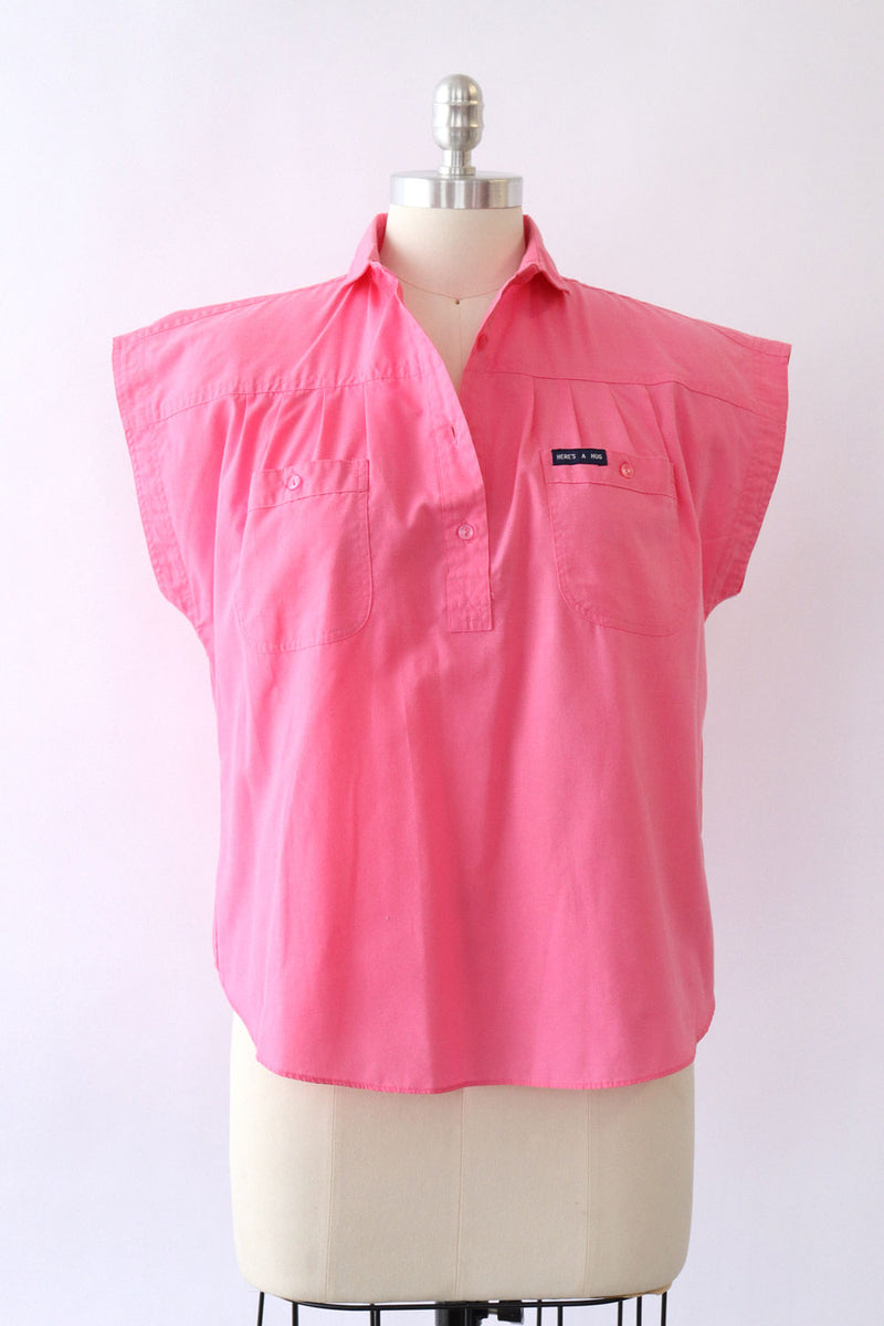 Here's a Hug Hot Pink Button Down M/L