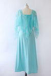 Sky Blue Chiffon Cape Dress M