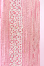 Petal Pink Crochet Trim Cotton Dress L