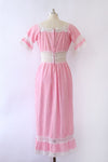 Petal Pink Crochet Trim Cotton Dress L