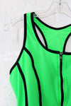 Neon Green 90s Zip Swimsuit M-M/L