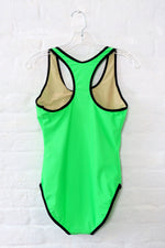 Neon Green 90s Zip Swimsuit M-M/L