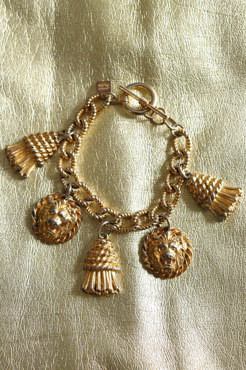 Anne Klein Lionhead Charm Bracelet