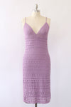 Lilac Crochet Midi Dress M