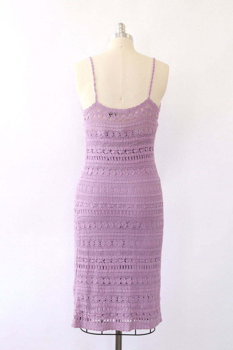 Lilac Crochet Midi Dress M