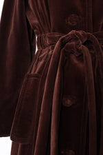 Cocoa Velvet Hooded Maxi Coat M/L