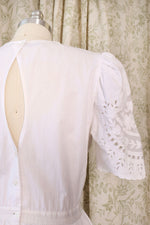 Bright White Broderie Anglaise Dress M